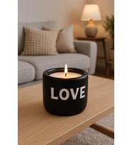 DEKORATİF MUM LOVE (Siyah)
