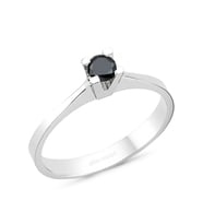 Siyah Pırlanta Tektaş Yüzük 0,17  ct