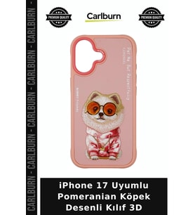 iPhone 17 Uyumlu Pomeranian Köpek Desenli Kılıf 3D Telefon Kılıfı Akıllı Aksesuar Stil Kapak