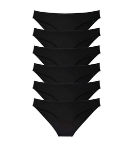 6 adet Süper Eko Set Likralı Kadın Slip Külot Siyah