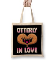 Cute Otterly In Love Otter Pun Utterly In Love Bez Çanta Uzun Saplı