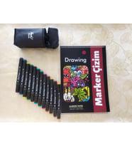 Çizim Defteri , Marker Çizim Defteri ve Marker Kalem (Çift Uçlu)