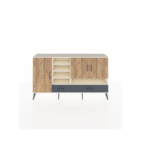 Arges Konsol 8 Raflı 2 Çekmeceli 3 Kapaklı 176x30x99 Aytaşı-Çam/Antrasit