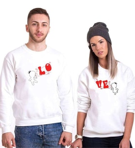Tshirthane Lo Ve Balon Sevgili Kombinleri Sweatshirt Kombini (Tek Ürün Fiyatıdır.)