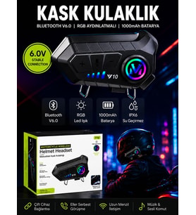 Y0010 IPX6 Su Geçirmez RGB Sesli Asistan Hd Ses 5.3 Bluetooth Wireless İNTERKOM Kask Kulaklığı