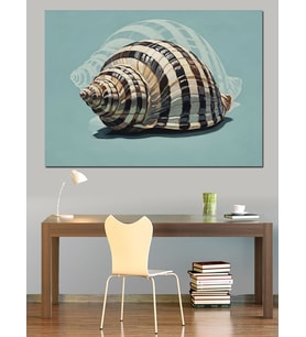 Sarmal Nautilus Kabuk Detayı Dekoratif Kanvas - Mdf Ahşap Tablo