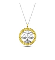 Gümüş Gold Terazi Burcu Kolye
