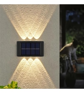 2'li Solar Duvar Aydınlatması (6 LED, Gün Işığı)