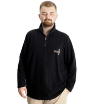 Mode XL Büyük Beden Sweat Dik Yaka Selanik Fermuarlı 23548 Lacivert