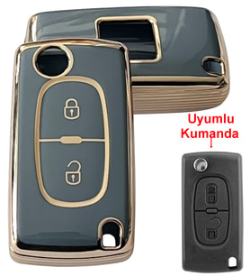 Partner Berlingo 207 307 407 C3 C4 C5 Uyumlu Kumanda Anahtar Kılıfı Oto Anahtarlık Turkuaz