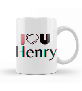 Henry Name Custom Design Gift Baby Gift For Him Kupa Bardak Porselen