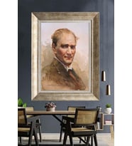 Gümüş Çerçeveli Atatürk Tablo za256
