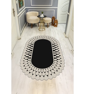Modern Desenli Lazer Kesim Dijital Baskı Kaymaz Taban Halı H0424