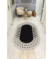 Modern Desenli Lazer Kesim Dijital Baskı Kaymaz Taban Halı H0424