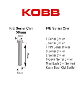 Kobb KBZ50F 50 mm 2500 Adet Çivi