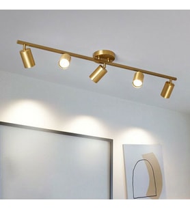 Rsylight Metal Modern 5 Li Eskitme Kaplama Led Spot Avize  Beyaz Ampullü
