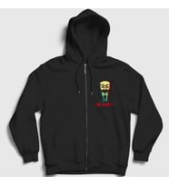 Presmono Unisex Siyah Poster Hacker Mr Robot Fermuarlı Kapüşonlu Sweatshirt 410210tt