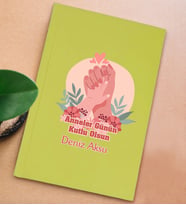 BK Gift Kişiye Özel isimli DTF Anneler Günü Tasarımlı Sarı Sert Kapaklı Defter-3, Anneye Hediye