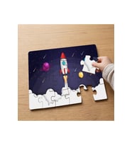 Gökyüzündeki Uzay Gemisi Tasarımlı 24 Parça Ahşap Çocuk Puzzle MPK0985