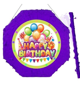 Pinyata HAPPY BİRTHDAY 42 cm sopalı MOR