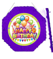 Pinyata HAPPY BİRTHDAY 42 cm sopalı MOR