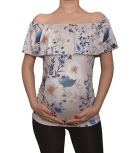 LuvmaBelly  Maternity 2509 Kayık Yaka Hamile Bluzu (Çok Renkli)