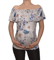 LuvmaBelly  Maternity 2509 Kayık Yaka Hamile Bluzu (Çok Renkli)