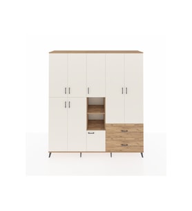 Hyperion Dolap 12 Raflı 2 Çekmeceli Tek Askılı 220x44x243 Çam-Aytaşı/Çam