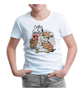 Coffee and Biscuits - Baykuş Beyaz Çocuk Tshirt