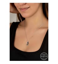 Swarovski Crystal Taşlı Damla Gümüş Kadın Kolye