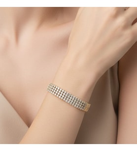 STİL İNCİSİ/XUPING JEWELRY MARGARİTA ZİRKON TAŞLI BİLEKLİK (Altın Rengi)
