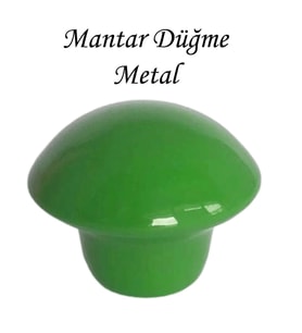 Yeşil Mantar Düğme Kulp Çocuk Bebek Mobilya Çekmece Dolap Kapak Kulbu Metal Kulp Aksesuarları Vidalı