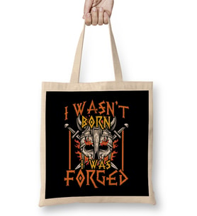 I Wasn t Born I Was Forged Nordic Viking Warrior Bez Çanta Uzun Saplı