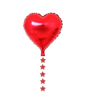 Kırmızı Kalp Folyo Balon Kuyruğu 1 Adet