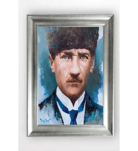 Gümüş Çerçeveli Atatürk Tablo cv1142