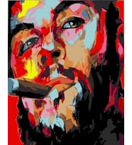 Che Guevera Sayılarla Boyama Seti 40x 50 cm ( Tuval Şasesine Gerili)