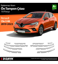 Renault Clio 5 Krom Ön Tampon Çıtası 10 Prç. 2019 2020 2021 2022 2023