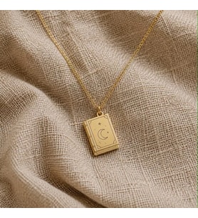 Kişiye Özel 925 Ayar Gümüş Tasarım Büyü Kitabı Witch Kolye (Gold)