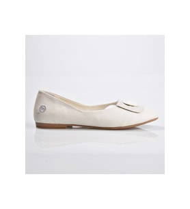 Mammamia D25YA-7225 Kadın Deri Casual Ayakkabı (Krem)