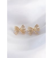 Pirinç Gold Renk Fiyonk Küpe TJ-BKP8930