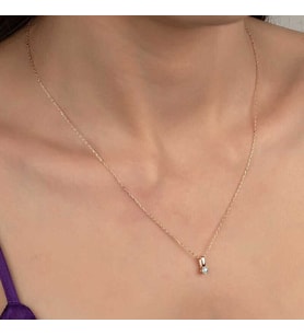 Ucarticaret S-warovski Taşlı Gümüş Ayyıldız Bayan Kolye