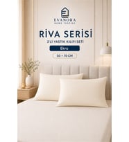 Riva Serisi Ekru 2'li Yastık Kılıfı Seti 50 x 70 cm