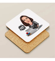 Kişiye Özel Sekreter Karikatürlü Bardak Altlığı