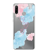 Huawei P30 Lite Uyumlu Kalp Desenli Şeffaf Telefon Kılıfı