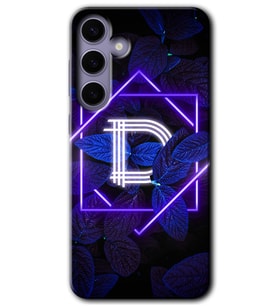 Galaxy S24 Kılıf HD Desen Baskılı Kılıf - Dark Neon Yaprak D Harfi