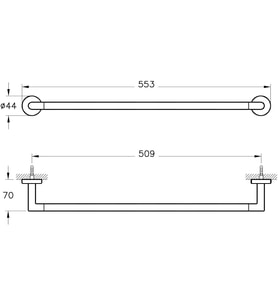 Vitra Minimax A44784 Uzun Havluluk, Krom (Çok Renkli)
