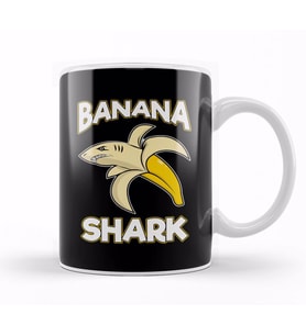 Banana Shark Adorable Half Banana Half Shark Kupa Bardak Porselen