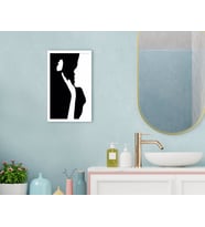 BK Home Banyo Dekoratif Ahşap Beyaz Çerçeveli Tablo-4