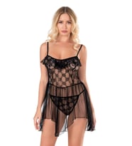pilelistore   Siyah Kısa Tül Gecelik