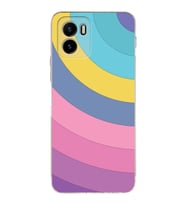Vivo Y15s 2021 Uyumlu Kamera Korumalı Kapak Renk Cümbüşü Tasarımlı Şeffaf Silikon Kılıf
